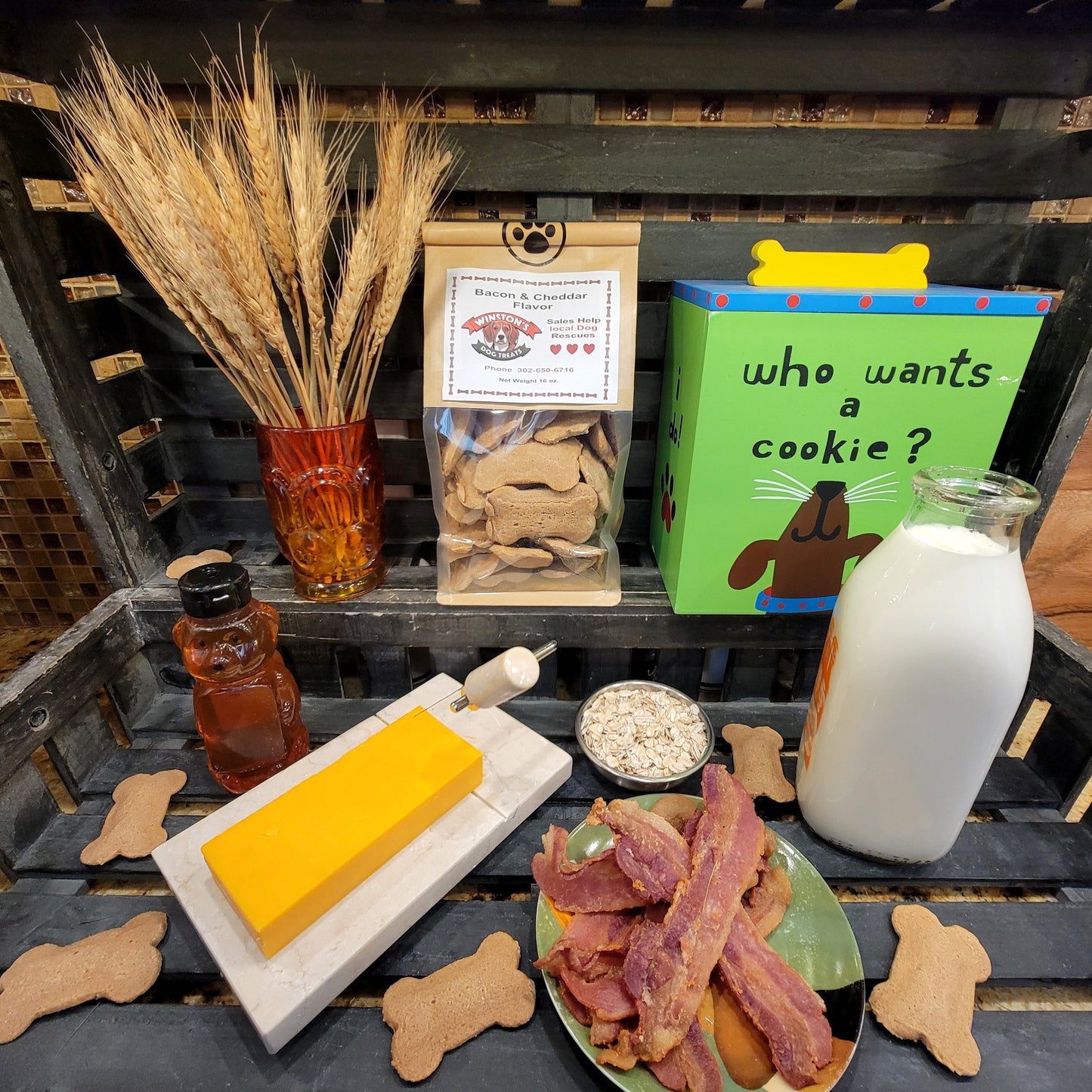 Cheddar and Bacon Dog Treats 1 LB. Bag