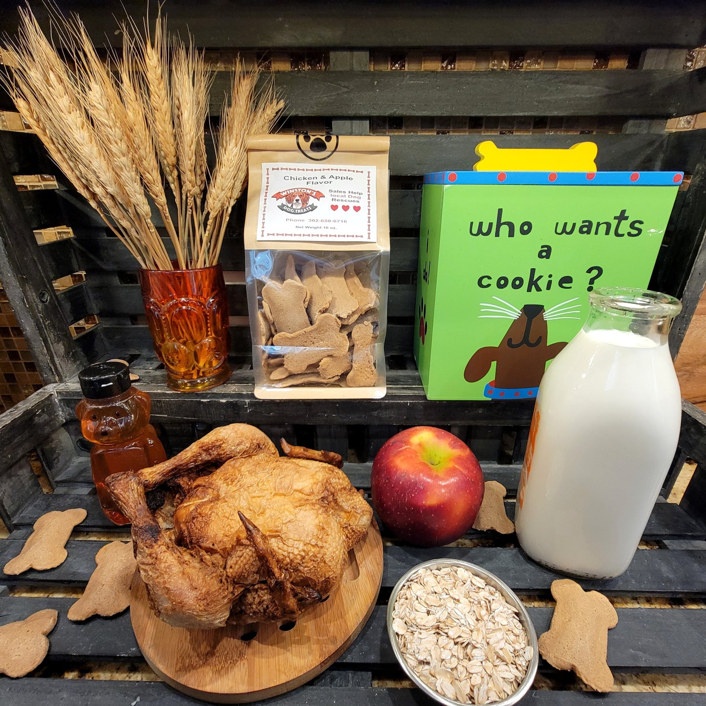 Chicken and Apple Dog Treats 1 LB. Bag