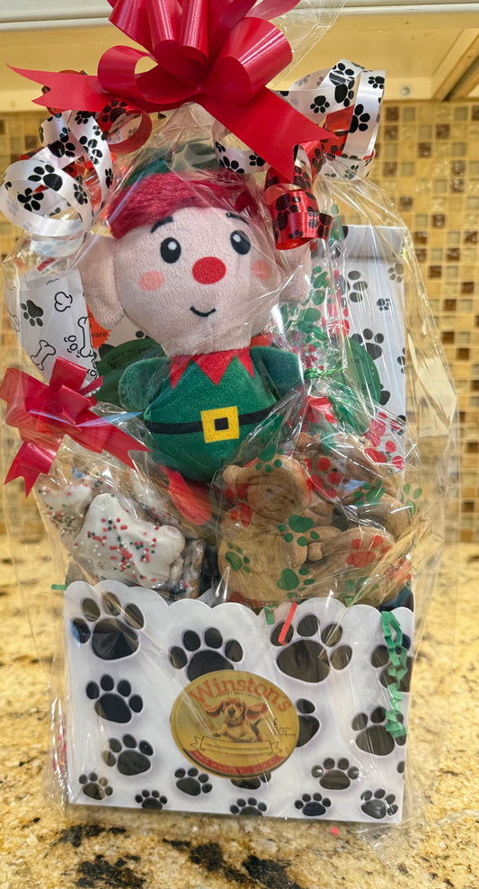 Winston's Gourmet Dog Treat Christmas Baskets
