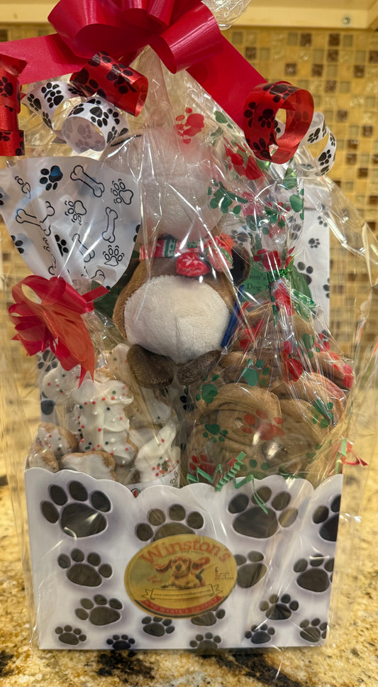 Winston's Gourmet Dog Treats Christmas Basket